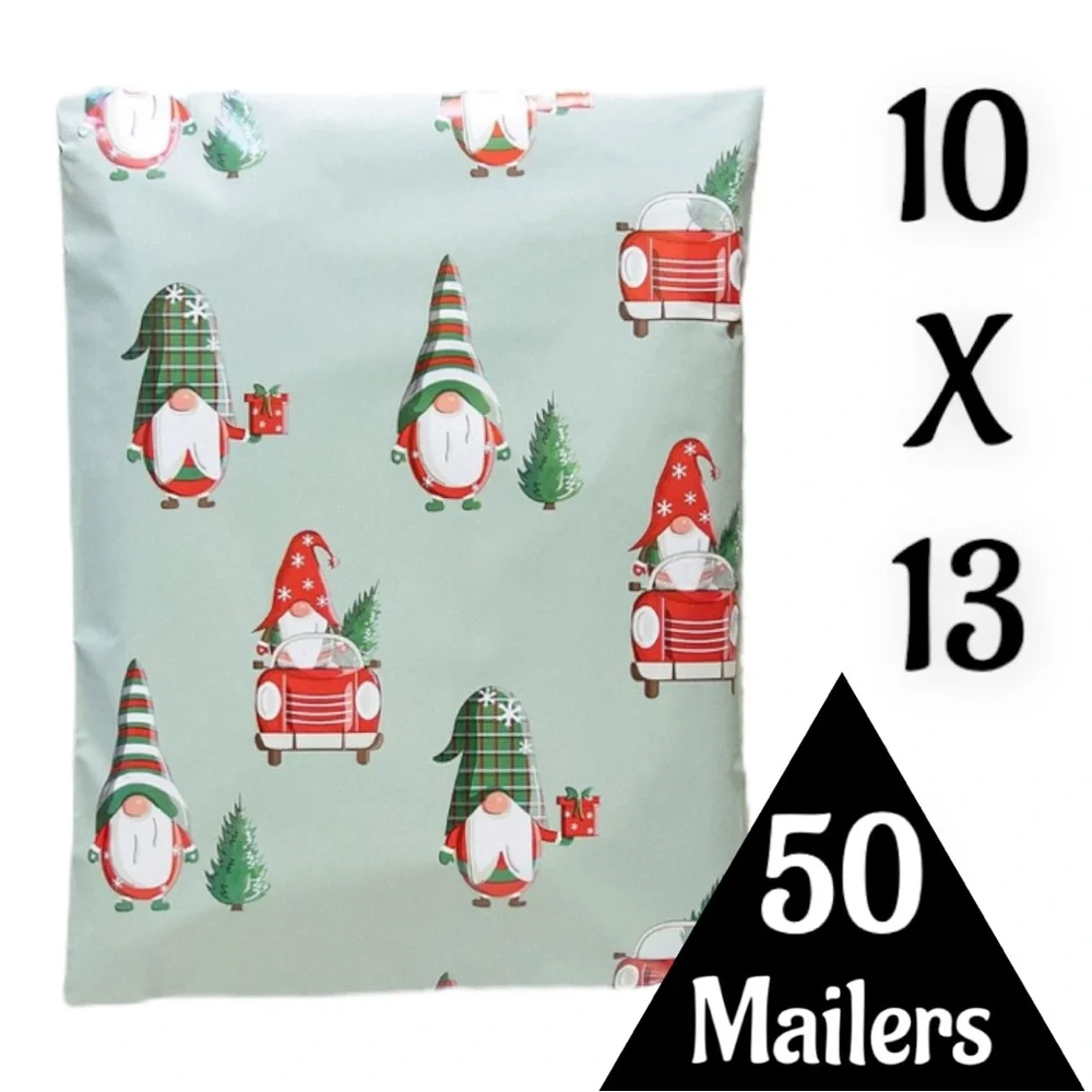 50 Gnomes Christmas Poly Mailers, Shipping Envelopes PRICE IS FIRM - Picture 1 of 1